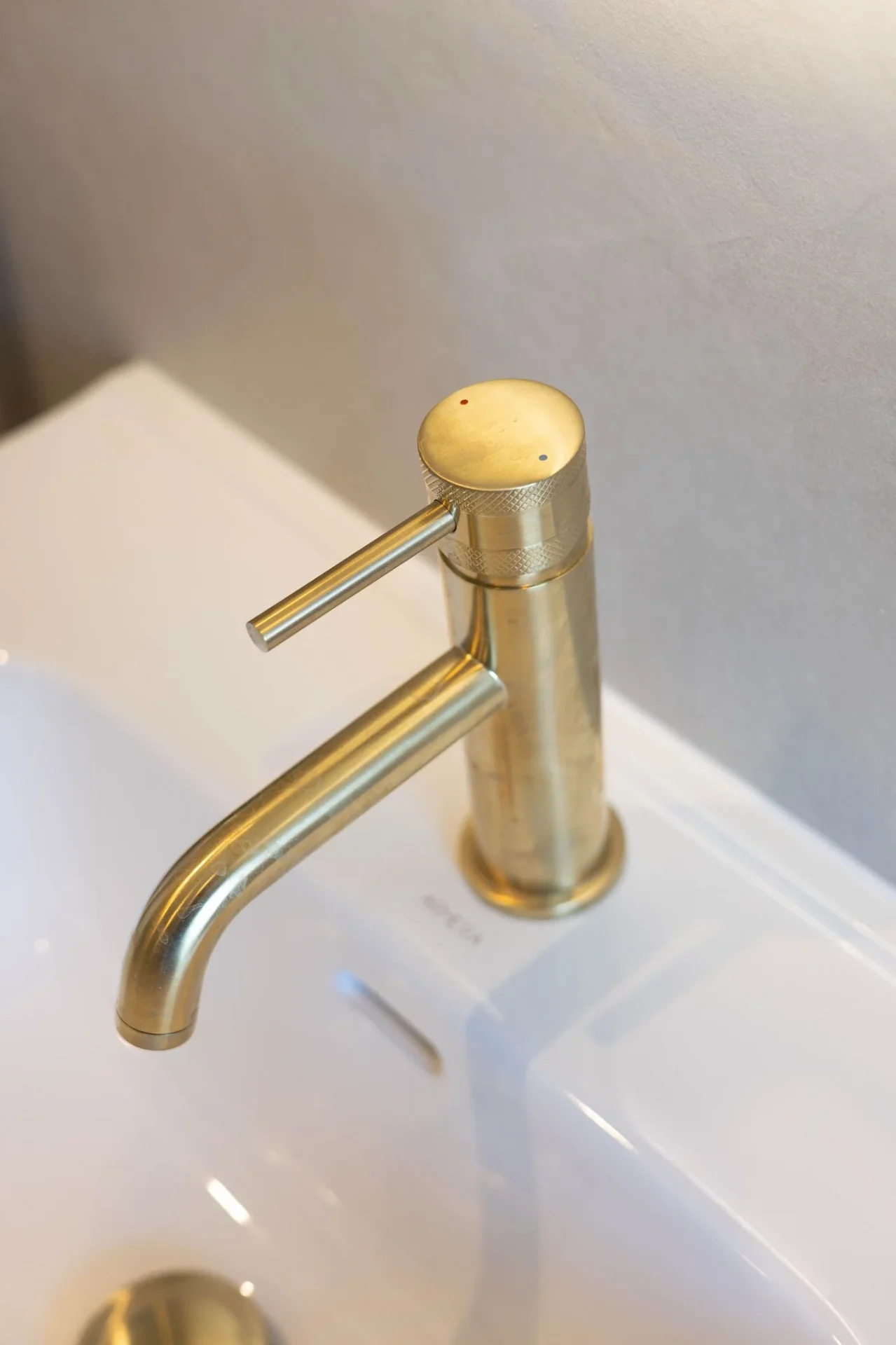 Brushed brass basin tap upgrade