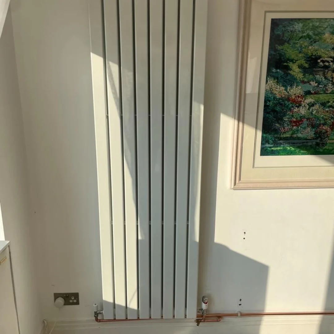 Designer vertical radiator, North London